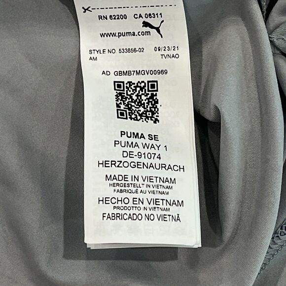 Puma Volition XXL AOP Golf Performance Polo SS Shirt Gray Block Party Pattern - Picture 10 of 14